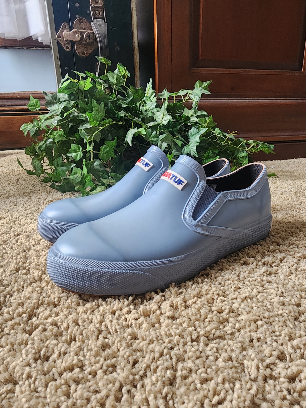 Women's Slip-On Waterproof Flats in Light Blue